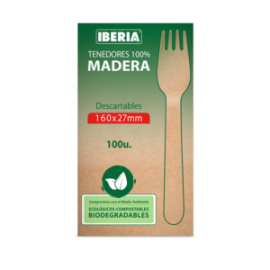 TENEDOR MADERA IBERIA 100 UNID
