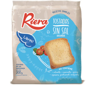 TOSTADAS SIN SAL RIERA X 200 G