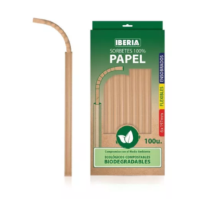 SORBETES ECOLOGICOS PAPEL IBERIA 100 U
